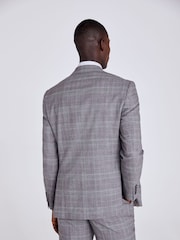 MOSS Grey Regular Fit Check Jacket - Image 3 of 5