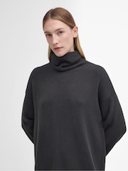 أخضر زيتوني - فستان من القطن 100% محبوك بتصميم مكتنز بغرزة مضلعة من Barbour®‎ - صورة 4 من 9