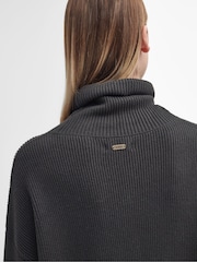 أخضر زيتوني - فستان من القطن 100% محبوك بتصميم مكتنز بغرزة مضلعة من Barbour®‎ - صورة 7 من 9