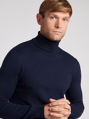 U.S. Polo Assn. Blue Mens Roll Neck Jumper - Image 4 of 8