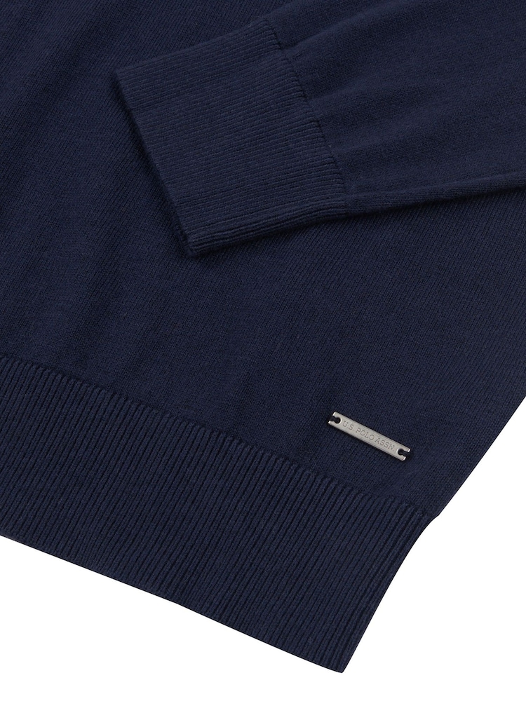 U.S. Polo Assn. Blue Mens Roll Neck Jumper - Image 8 of 8