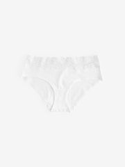 White/Pink/Green Short Lace Knickers 4 Pack - Image 6 of 10