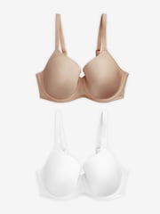 White/Praline Nude DD+ Light Pad Full Cup Smoothing T-Shirt Bras 2 Pack - Image 7 of 7