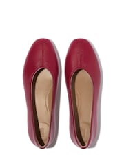 FitFlop Red Delicato High-Cut Soft-Leather Ballet Flats - Image 4 of 5