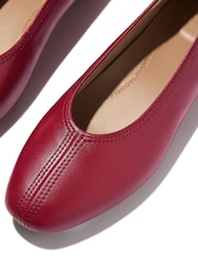 FitFlop Red Delicato High-Cut Soft-Leather Ballet Flats - Image 5 of 5