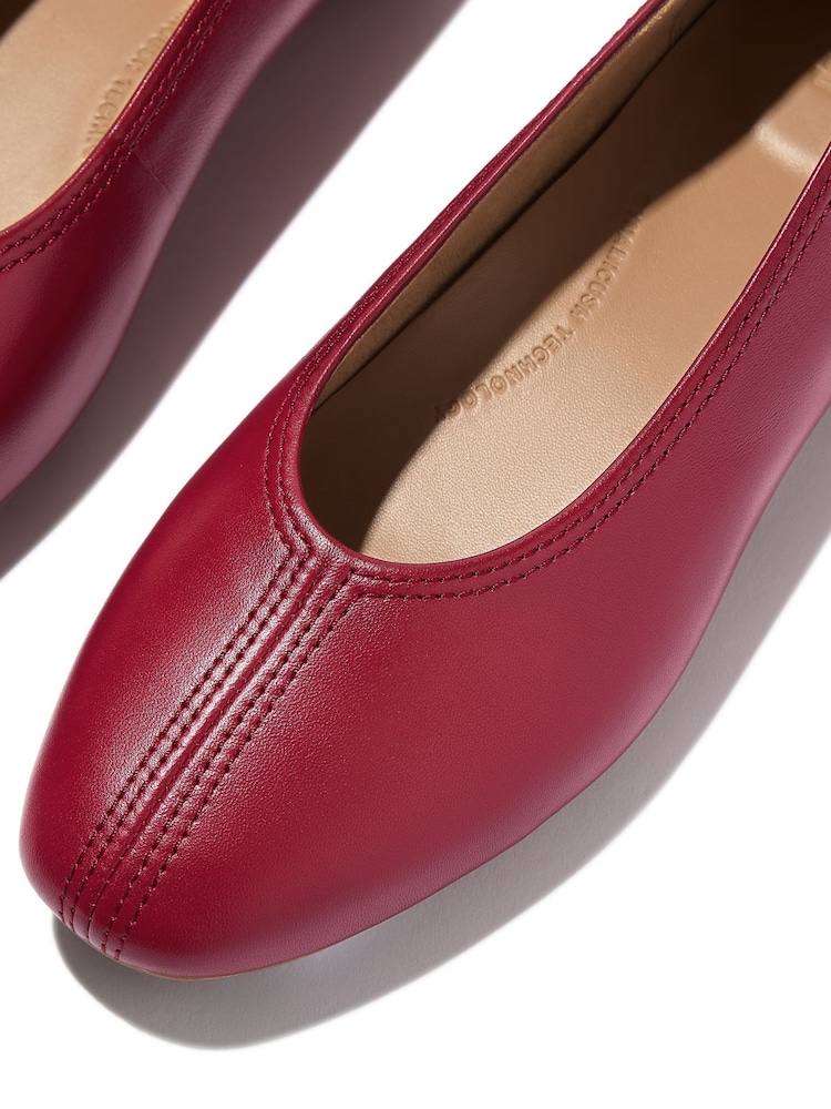 FitFlop Red Delicato High-Cut Soft-Leather Ballet Flats - Image 5 of 5 FitFlop Red Delicato High-Cut Soft-Leather Ballet Flats - Image 5 of 5