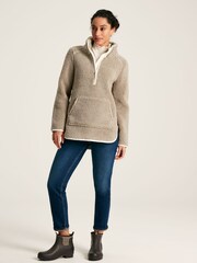 Joules Aldeburgh Grey Half Zip Borg Fleece - Image 5 of 9