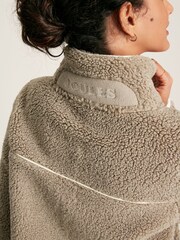 Joules Aldeburgh Grey Half Zip Borg Fleece - Image 6 of 9