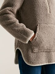 Joules Aldeburgh Grey Half Zip Borg Fleece - Image 8 of 9