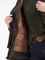 Barbour® Brown Kelsall Faux Fur Trim Hood Wax Parka Jacket - Image 4 of 6