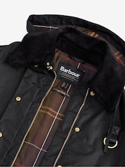 Barbour® Black Reighton Oversize Collar 100% Cotton Wax Jacket - Image 7 of 8