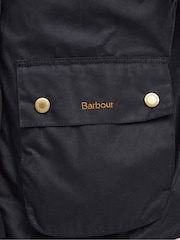 Barbour® Black Reighton Oversize Collar 100% Cotton Wax Jacket - Image 8 of 8