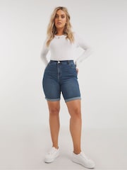 Simply Be Blue 24/7 Knee Shorts - Image 1 of 3