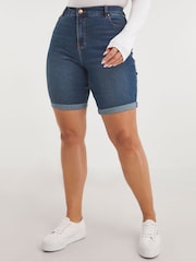 Simply Be Blue 24/7 Knee Shorts - Image 2 of 3