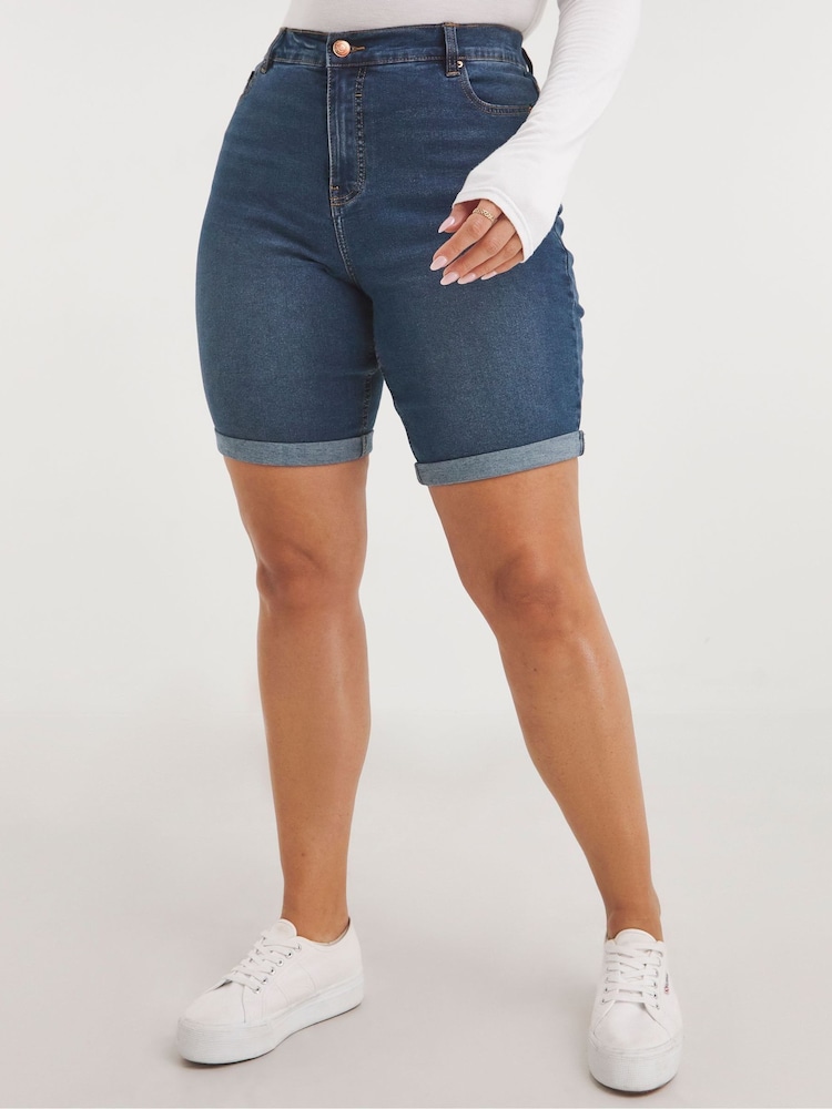Simply Be Blue 24/7 Knee Shorts - Image 2 of 3