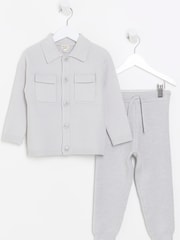 River Island Grey Boys Pocket Shirt And Trousers Set - Image 1 of 4