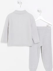 River Island Grey Boys Pocket Shirt And Trousers Set - Image 2 of 4
