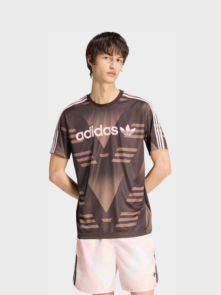 adidas Originals Brown Loose Sponsored Jersey - Image 1 of 4 adidas Originals Brown Loose Sponsored Jersey - Image 1 of 4