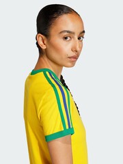 adidas Originals Yellow 3 Stripes Slim T-Shirt - Image 3 of 6