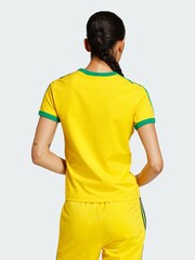 adidas Originals Yellow 3 Stripes Slim T-Shirt - Image 4 of 6