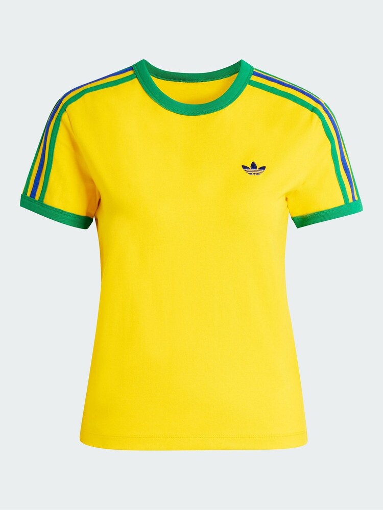 adidas Originals Yellow 3 Stripes Slim T-Shirt - Image 6 of 6 adidas Originals Yellow 3 Stripes Slim T-Shirt - Image 6 of 6