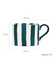 BIA International Set of 2 Green Stripe Mugs - Image 3 of 3