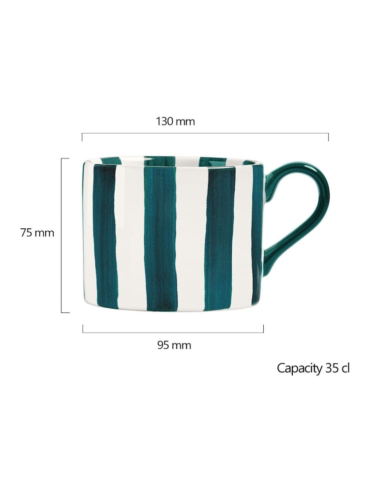 BIA International Set of 2 Green Stripe Mugs - Image 3 of 3 BIA International Set of 2 Green Stripe Mugs - Image 3 of 3