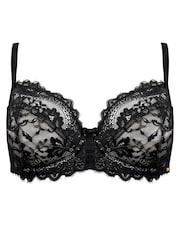 Pour Moi Black Non-Padded India Eyelash Lace Bra - Image 4 of 5