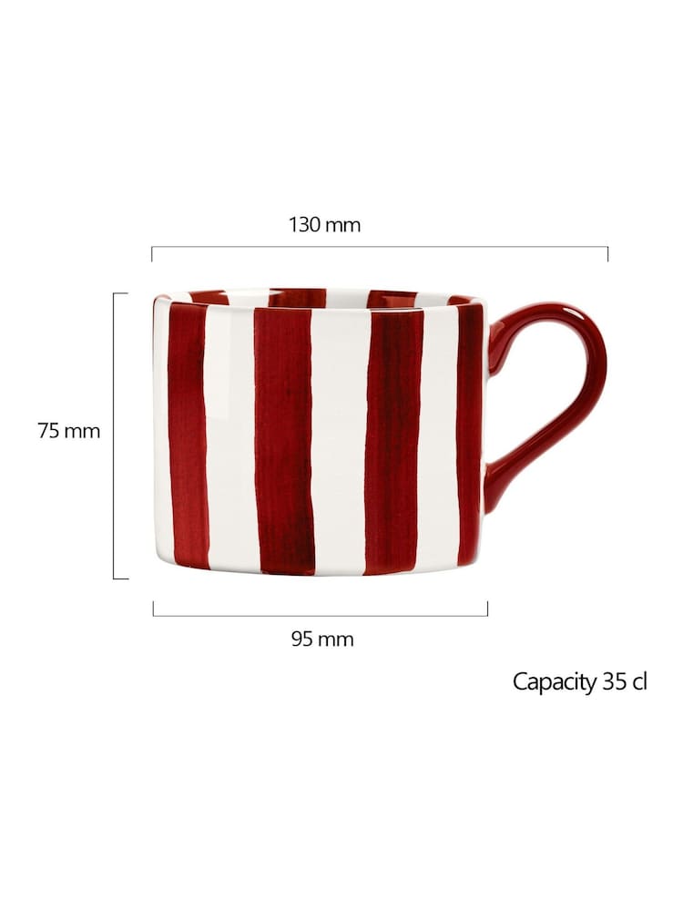 BIA International Set of 2 Red Stripe Mugs - Image 3 of 3 BIA International Set of 2 Red Stripe Mugs - Image 3 of 3