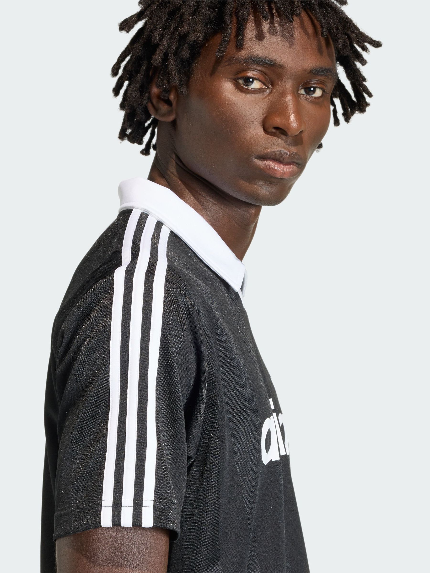 Buy adidas Originals Black Archive Collar Engineered Jersey from
