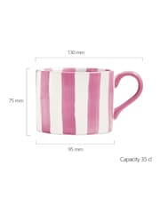 BIA International Set of 2 Pink Stripe Mugs - Image 3 of 3