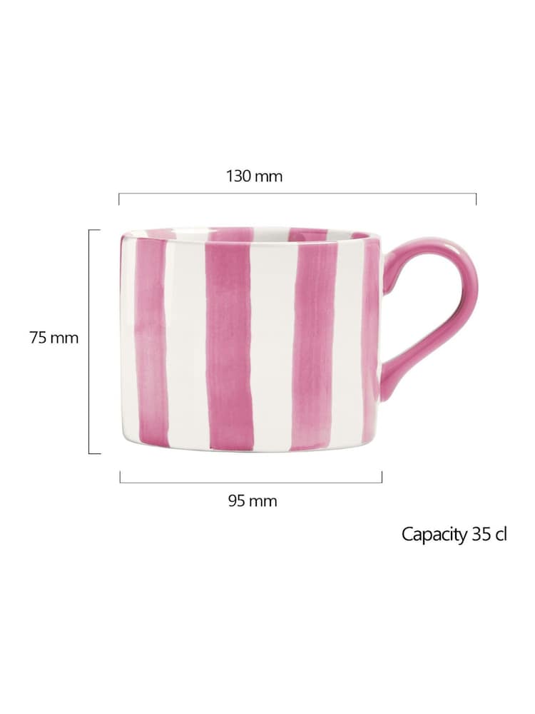 BIA International Set of 2 Pink Stripe Mugs - Image 3 of 3 BIA International Set of 2 Pink Stripe Mugs - Image 3 of 3
