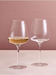 Anton Studio Designs Set of 2 Clear Juno White Wine Spritz Glasses - Image 1 of 5