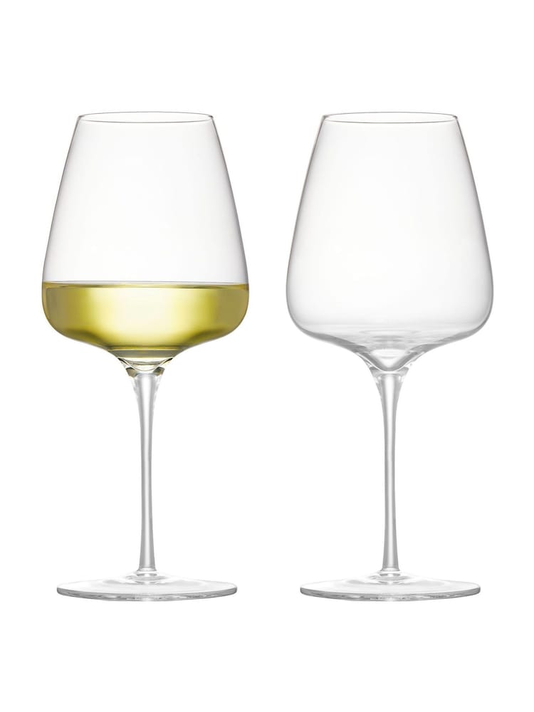 Anton Studio Designs Set of 2 Clear Juno White Wine Spritz Glasses - Image 2 of 5