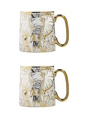BIA International Set of 2 Gold Elephant Animal Mugs - Image 2 of 3