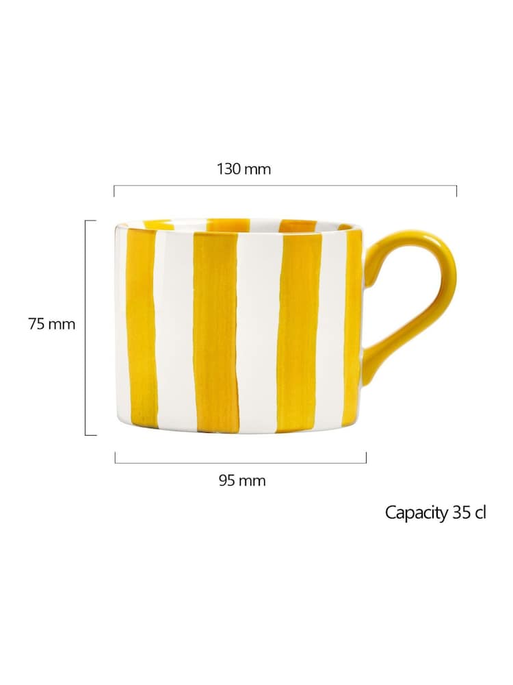 BIA International Set of 2 Yellow Stripe Mugs - Image 3 of 3 BIA International Set of 2 Yellow Stripe Mugs - Image 3 of 3