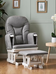 Obaby Grey Reclining Glider Nursing Chair And Stool - Image 1 of 5