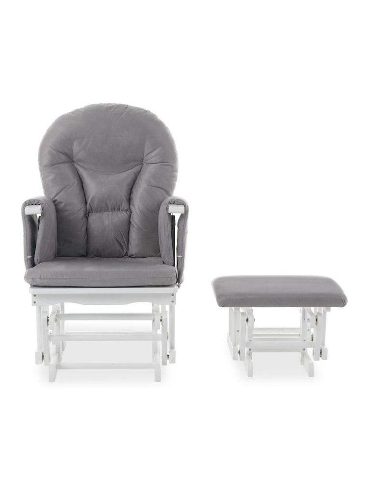 Obaby Grey Reclining Glider Nursing Chair And Stool - Image 5 of 5