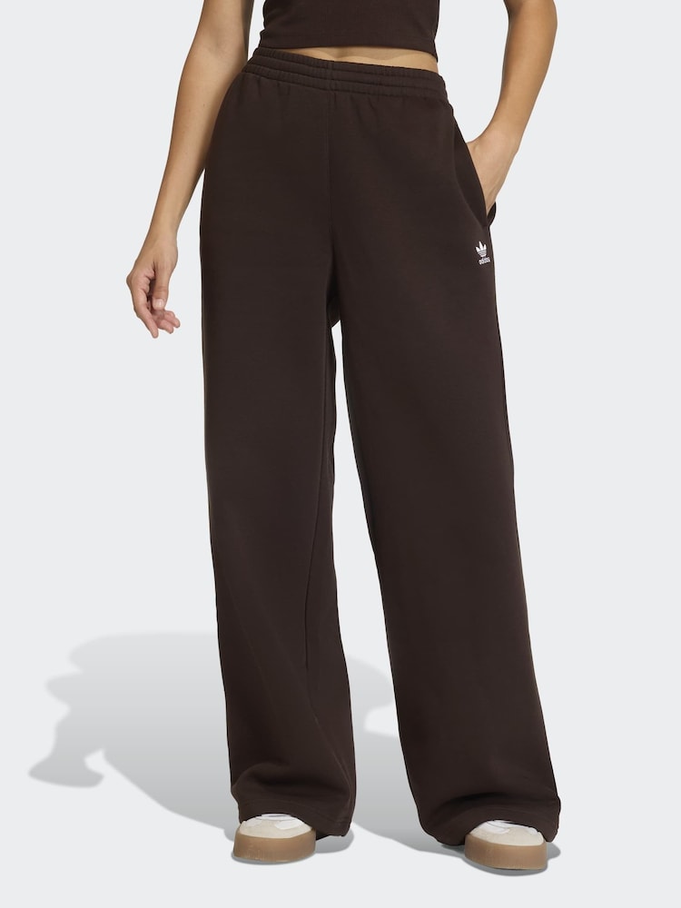 adidas Originals Brown Essentials Wide Leg Trousers - Image 1 of 6
