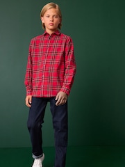 Red Tartan 100% Cotton Long Sleeve Check Shirt (3-16yrs) - Image 2 of 7