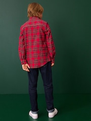 Red Tartan 100% Cotton Long Sleeve Check Shirt (3-16yrs) - Image 3 of 7