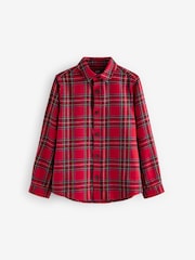 Red Tartan 100% Cotton Long Sleeve Check Shirt (3-16yrs) - Image 5 of 7