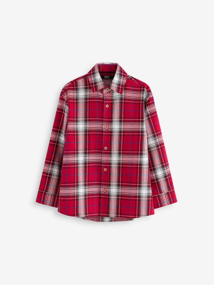 Red Check 100% Cotton Long Sleeve Check Shirt (3-16yrs) - Image 1 of 3