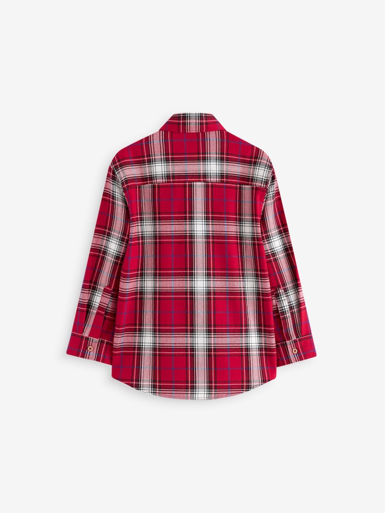 Red Check 100% Cotton Long Sleeve Check Shirt (3-16yrs) - Image 2 of 3