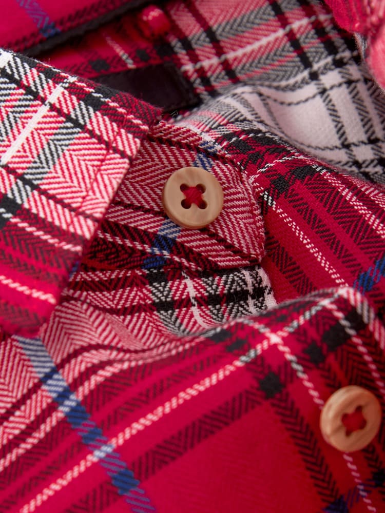 Red Check 100% Cotton Long Sleeve Check Shirt (3-16yrs) - Image 3 of 3