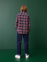 Navy Tartan 100% Cotton Long Sleeve Check Shirt (3-16yrs) - Image 3 of 7