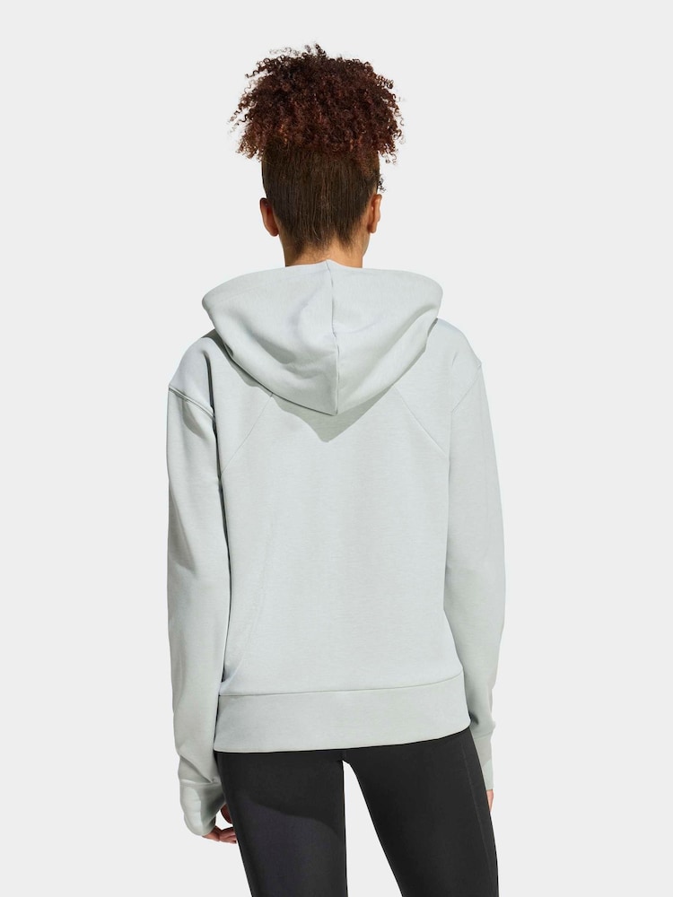 adidas Green Designed 4 Training Full-Zip Hooded Sweatshirt - Image 2 of 6 adidas Green Designed 4 Training Full-Zip Hooded Sweatshirt - Image 2 of 6