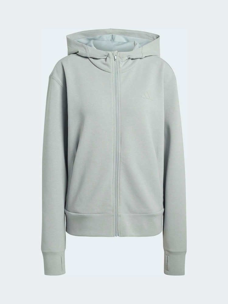 adidas Green Designed 4 Training Full-Zip Hooded Sweatshirt - Image 6 of 6 adidas Green Designed 4 Training Full-Zip Hooded Sweatshirt - Image 6 of 6