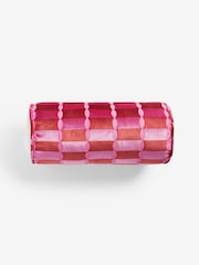 Rockett St George Pink Deco Cut Velvet Bolster - Image 2 of 3