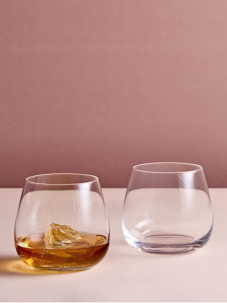 Anton Studio Designs Clear Set of 2 Juno DOF Tumblers - Image 1 of 6 Anton Studio Designs Clear Set of 2 Juno DOF Tumblers - Image 1 of 6